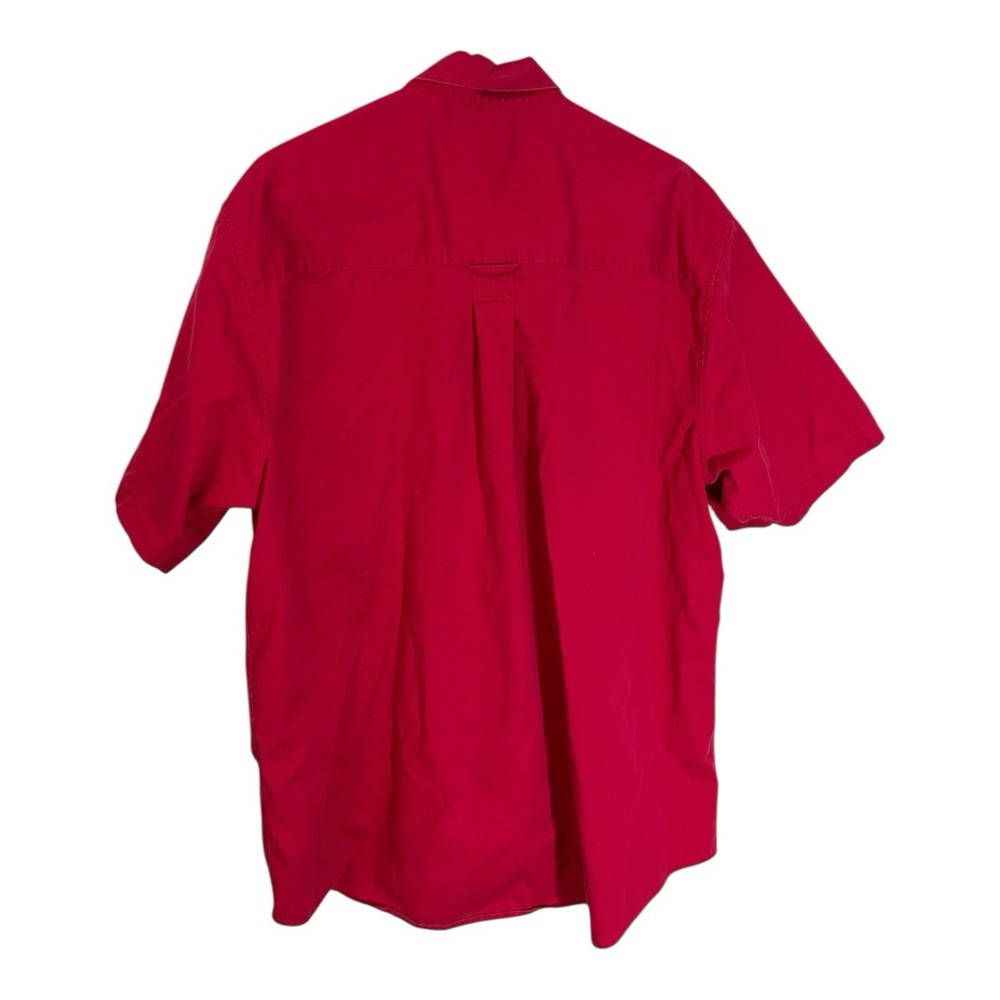 Duck Head XL Red Short Sleeve Button Down Shirt Wrinkle Resistant Prep Americana - Picture 2 of 6